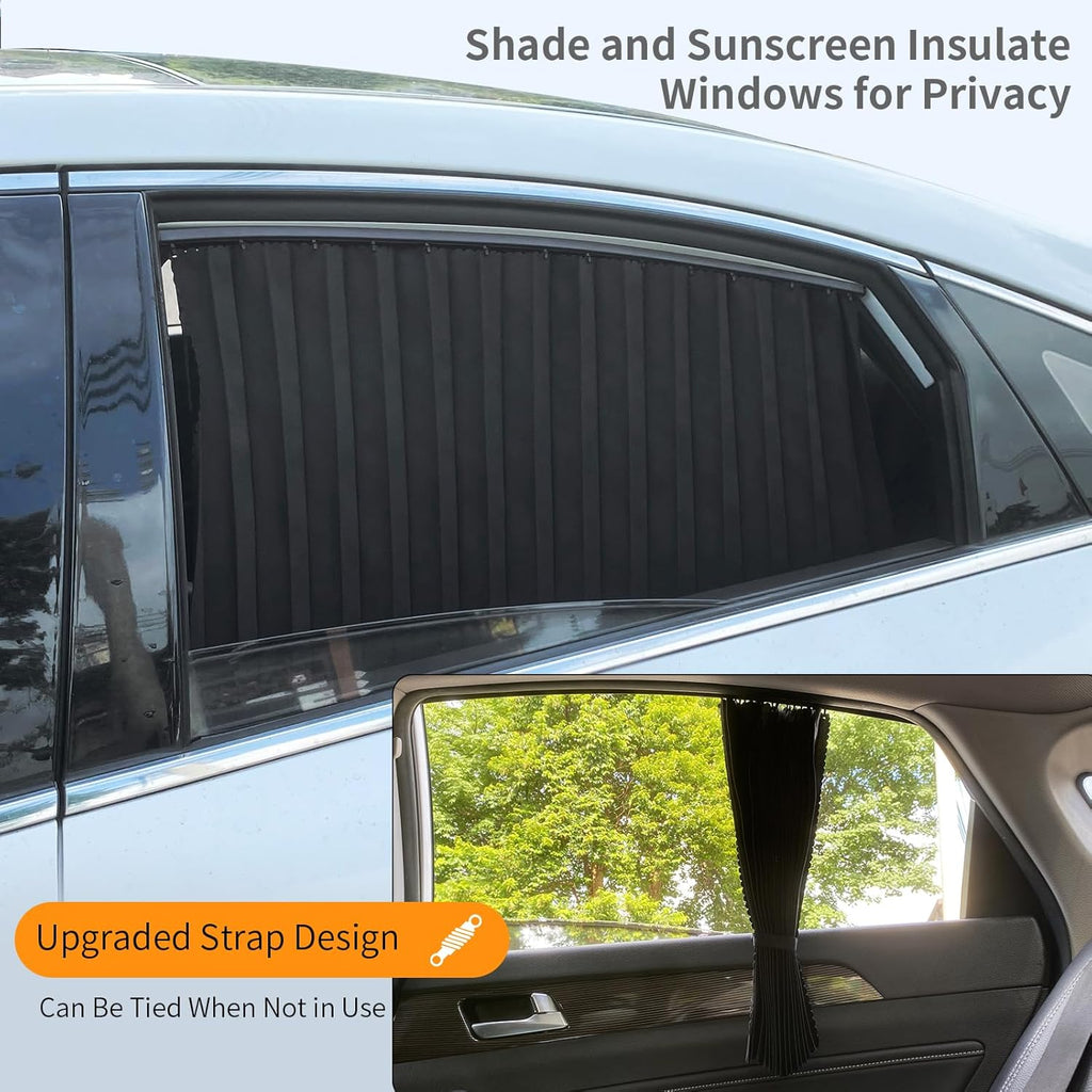 Car window shade with upgraded strap design for privacy and insulation