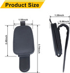 Measurement chart of a black leather keychain with strap on a white background