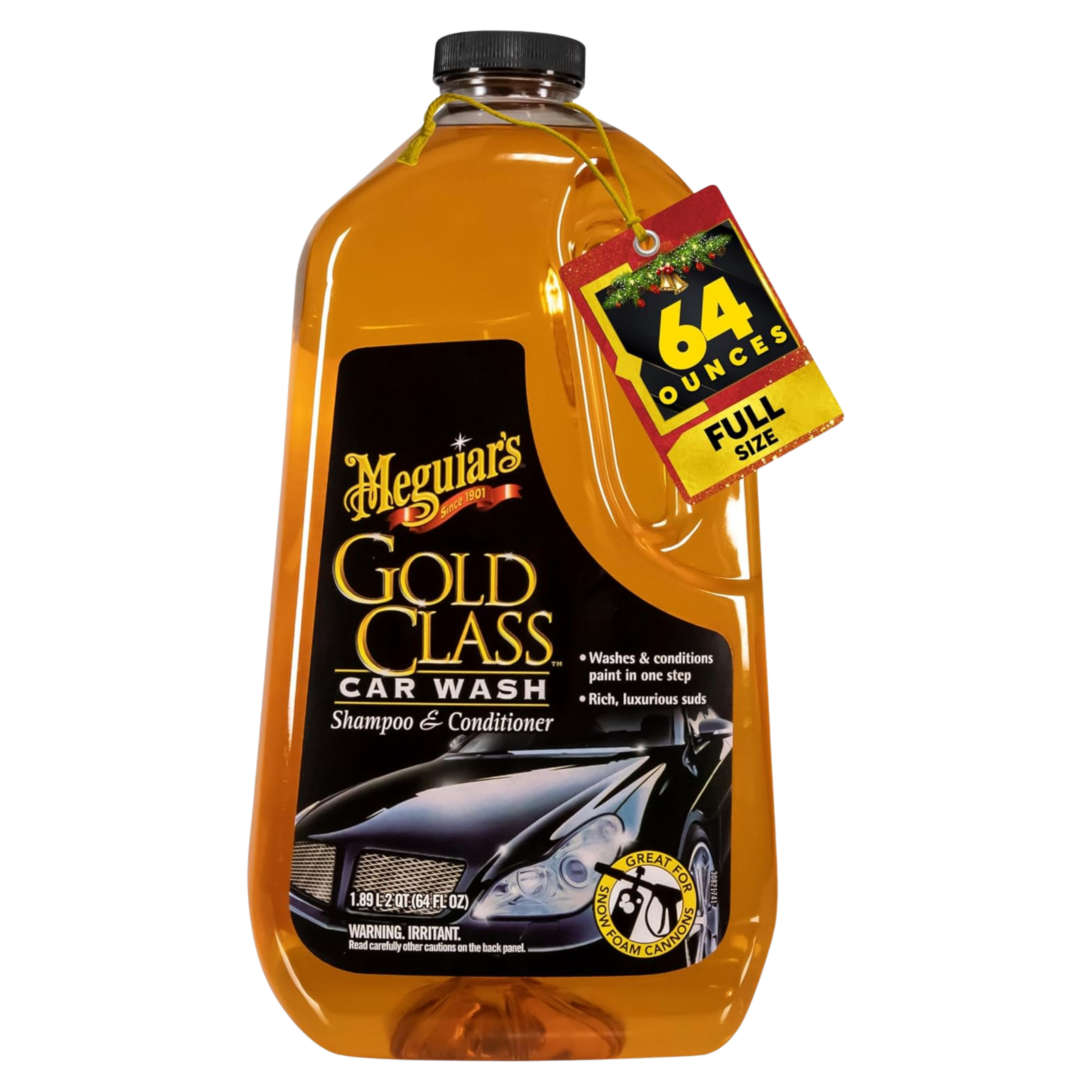 Car Wash Shampoo & Conditioner bottle with a 64 ounces label on a white background