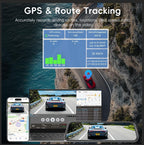 GPS and route tracking system with road and vehicle images