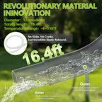 PVC pipe with text about revolutionary material innovation on a green background