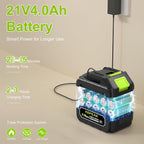 KEPEAK battery pack with charging cable on a beige background