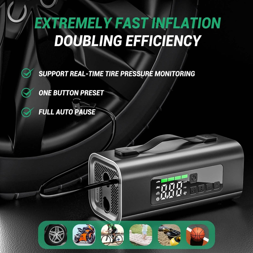 Portable Car Battery Jump Starter -  Tire Inflator