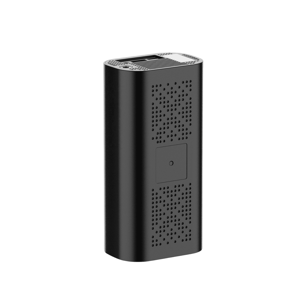 Black electronic device with a textured surface on a transparent background