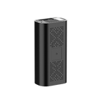Black electronic device with a textured surface on a transparent background