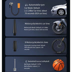 Inflation tool with different modes for various types of tires on a dark background