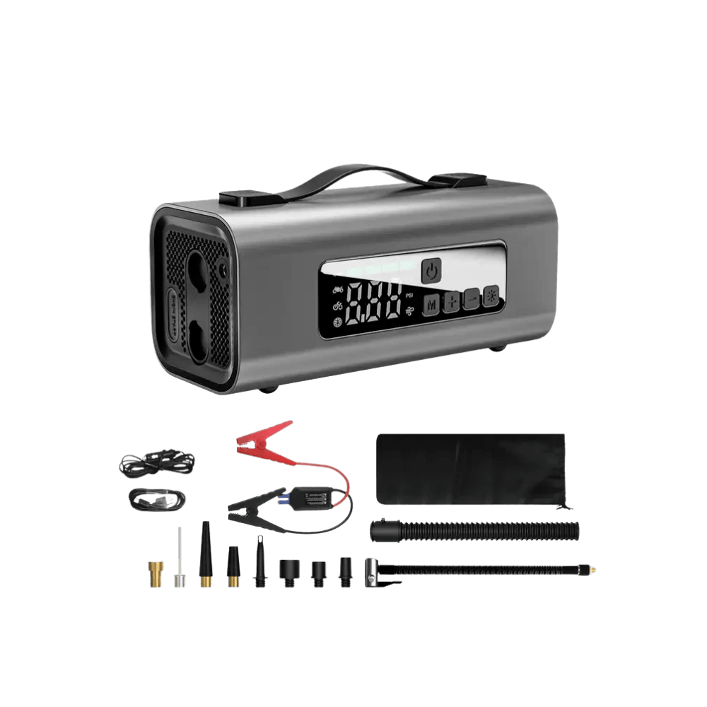 Portable Car Battery Jump Starter -  Tire Inflator on a transparent background