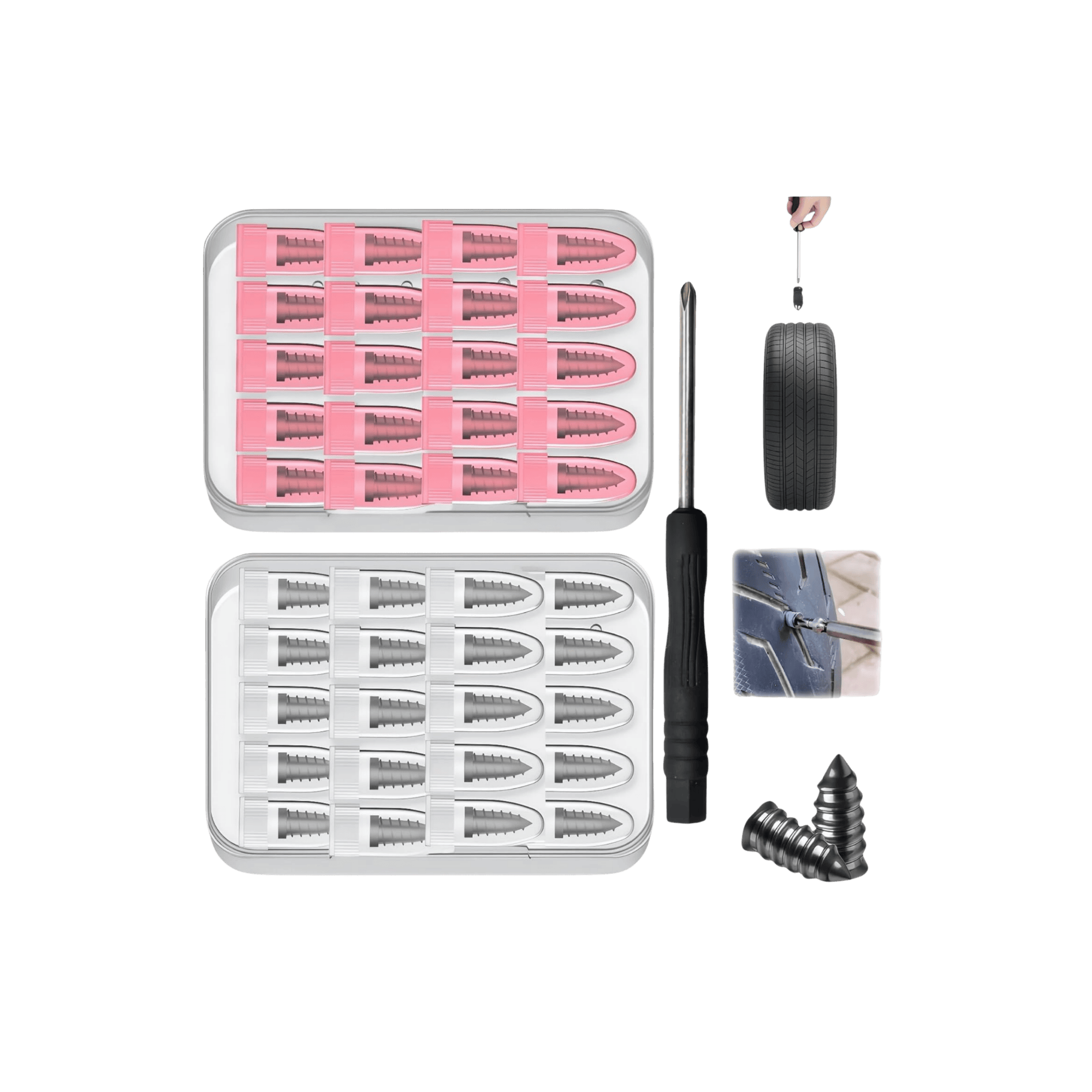 Tire Repair Rubber Nail Kit - 40 Pcs